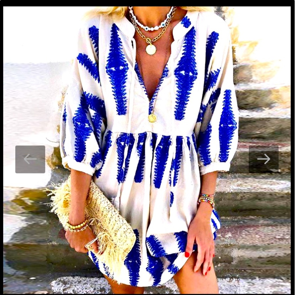 Leopone Tunic Dress with 3/4 sleeves size L